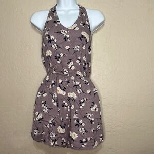 American eagle purple floral halter romper Size XS